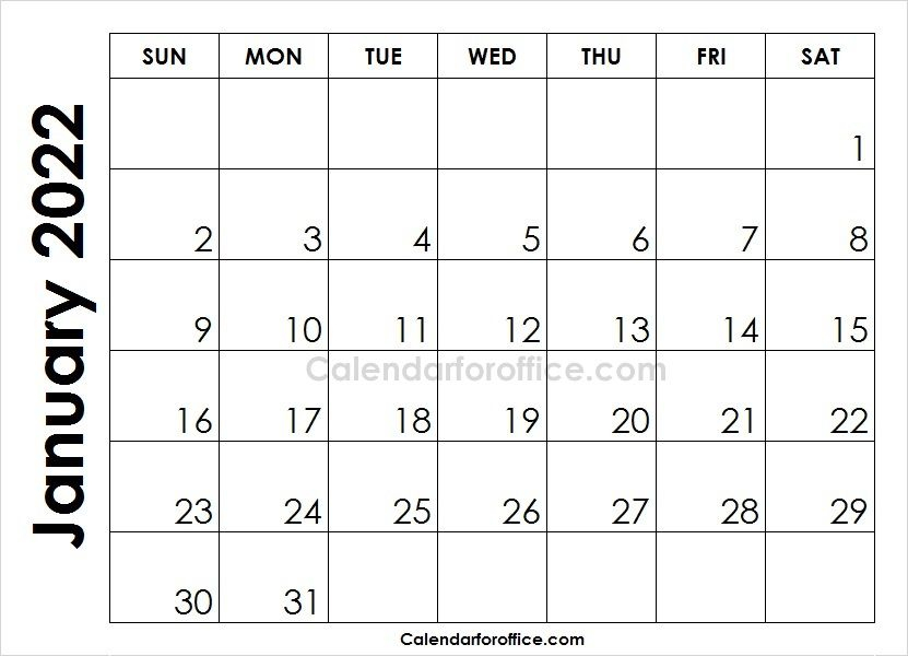 Month Of January Calendar 2022 To Print | Monthly Calendar