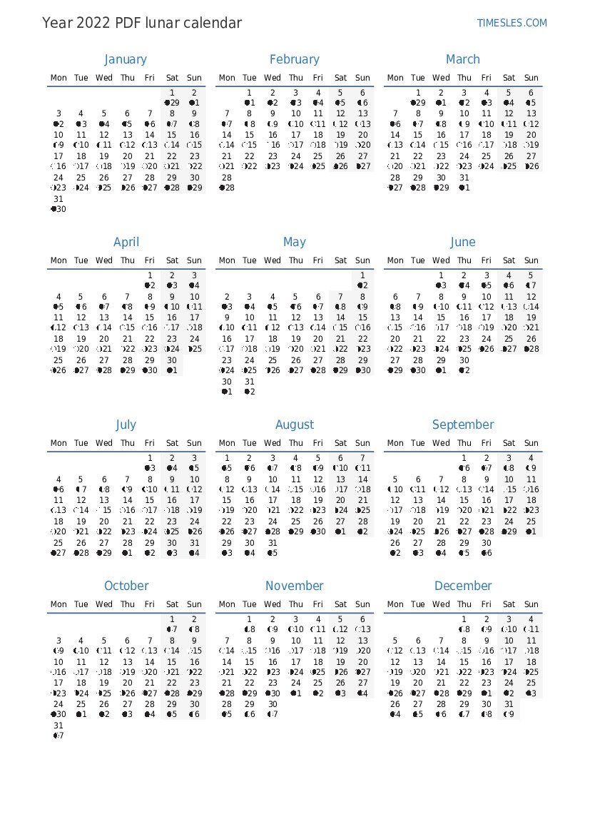 Moon Calendar November 2022 | Calendar Template 2023