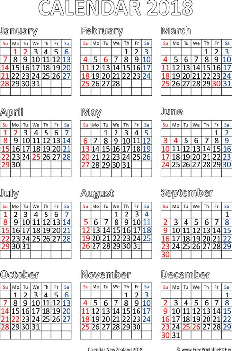 November 2018 Calendar New Zealand | November Calendar