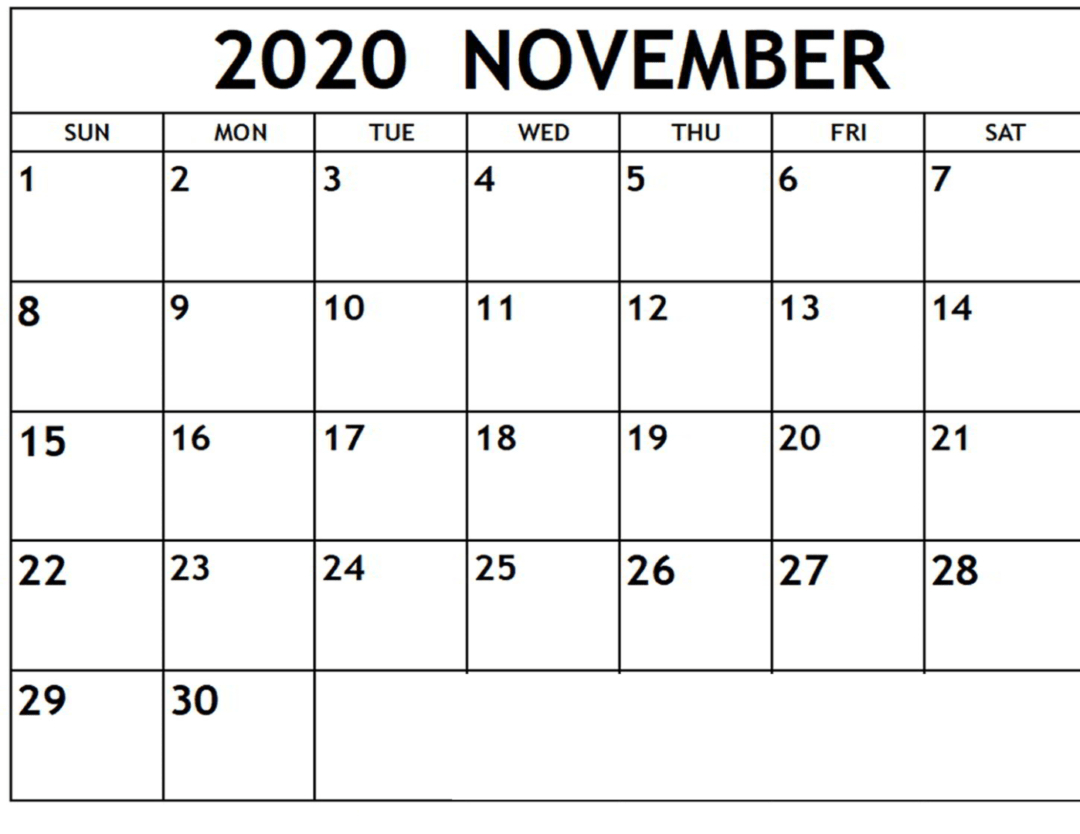 November 2020 Calendar Pdf Sheet - Printable Calendar