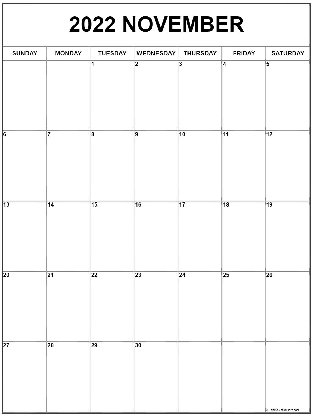 Calendar Of November 2022 | Calendar Template 2022