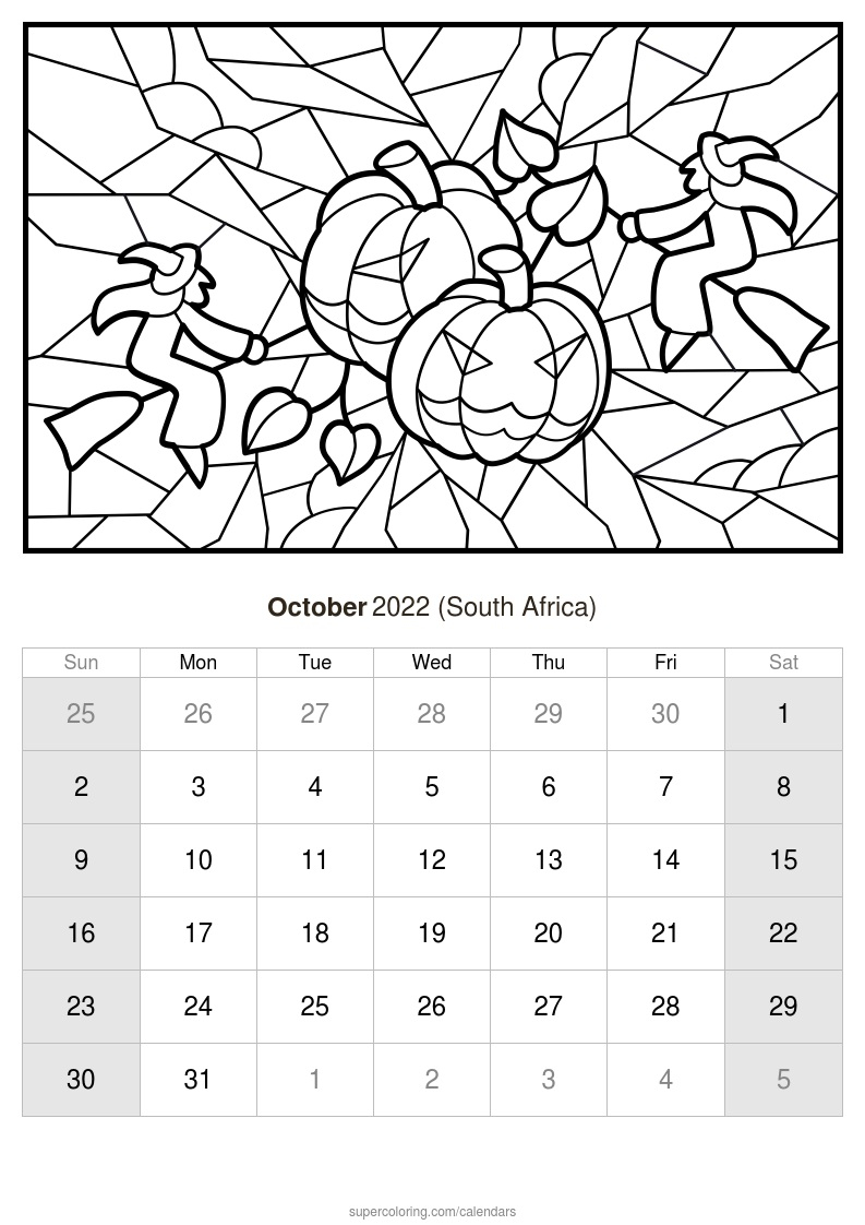 October 2022 Calendar - South Africa