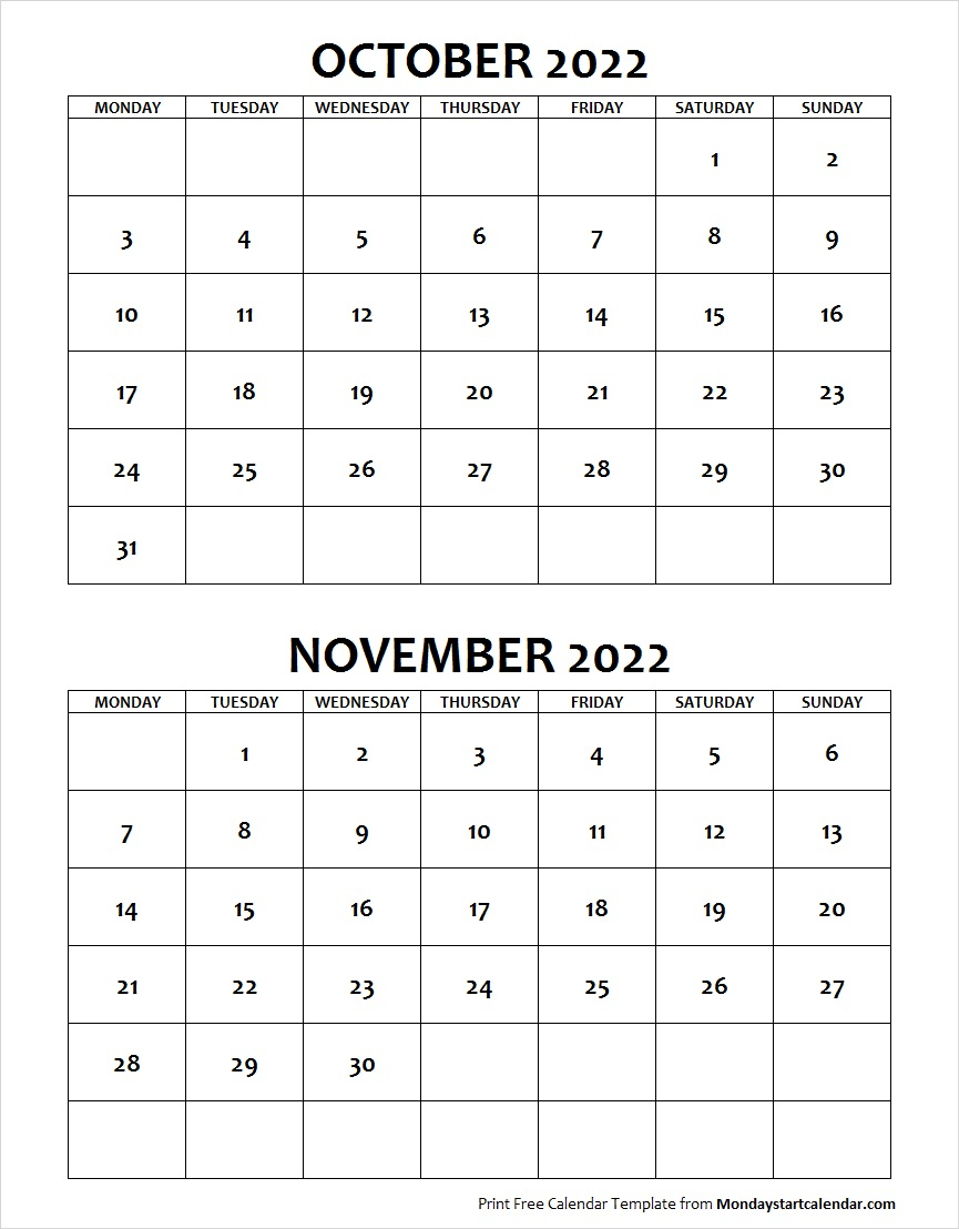 October Calendar Archives - Page 6 Of 7 - Monday Start