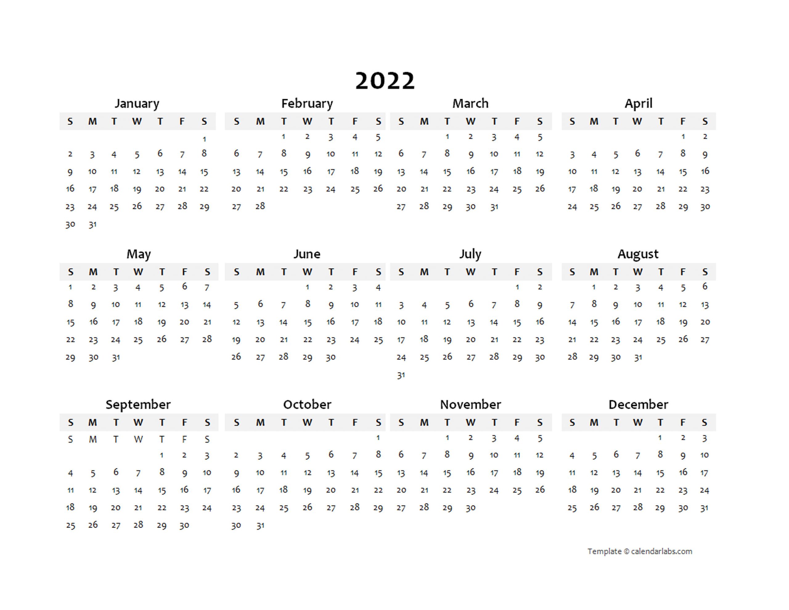 Printable 2022 Julian Calendar | Free Letter Templates