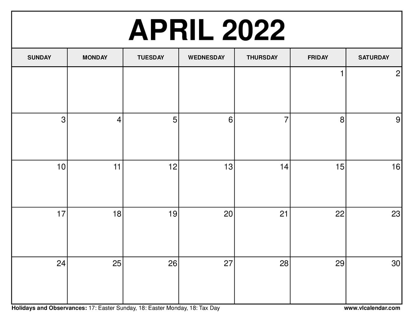 Printable April 2021 Calendar Templates With Holidays