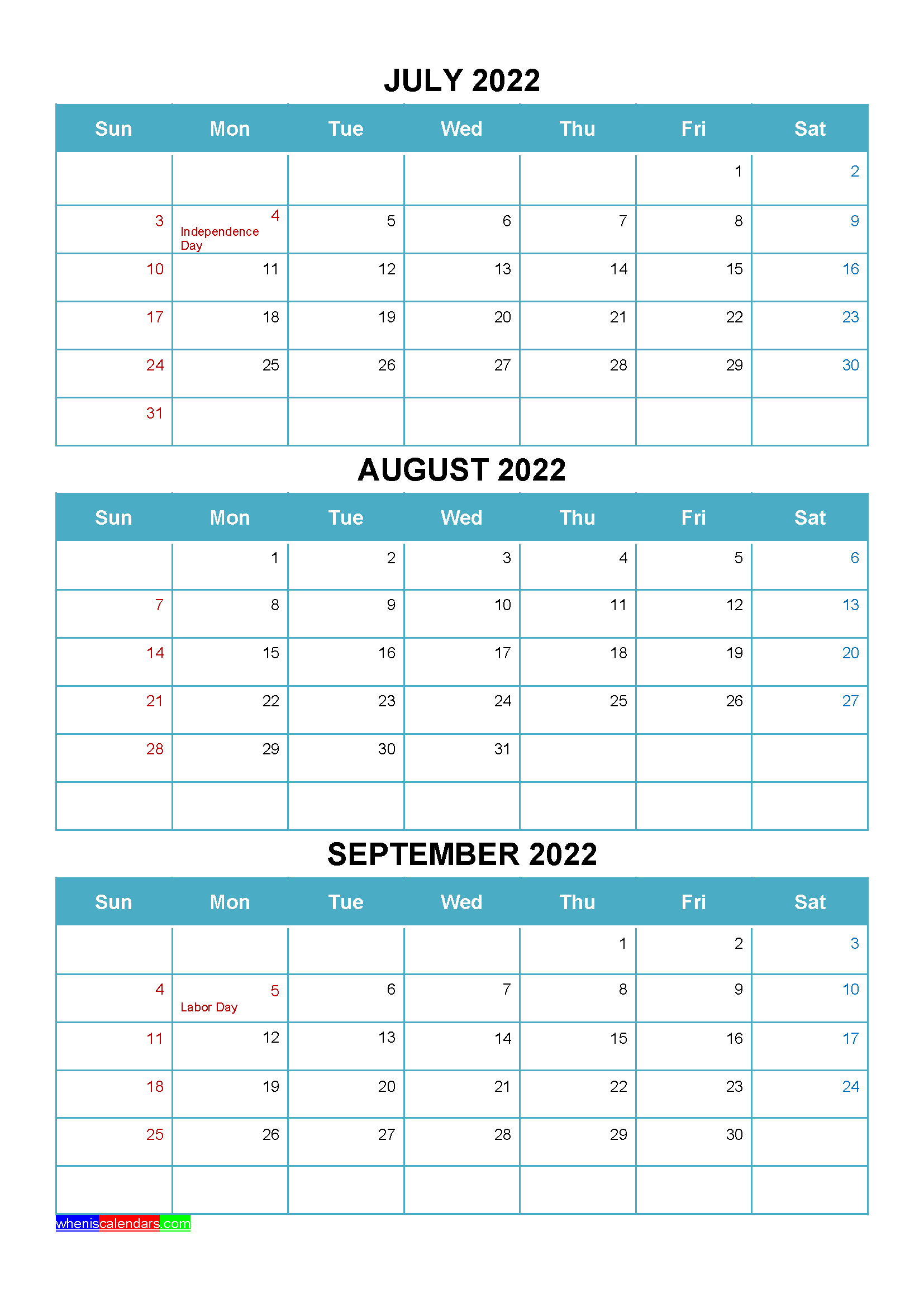 Printable April May June 2022 Calendar With Holidays [Four