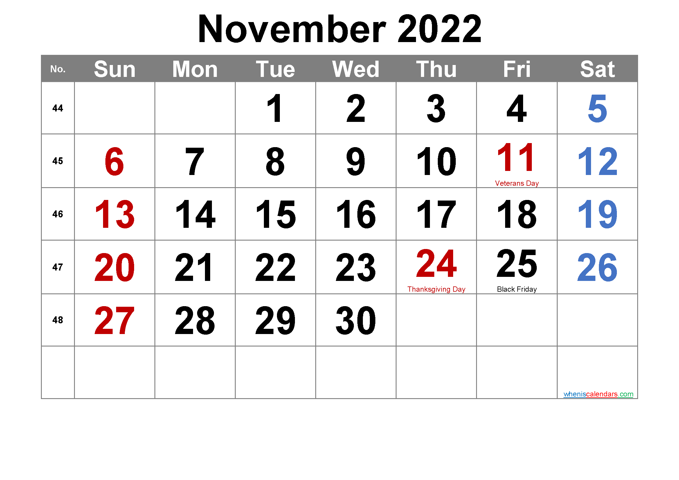 Printable August 2022 Calendar With Holidays - 6 Templates