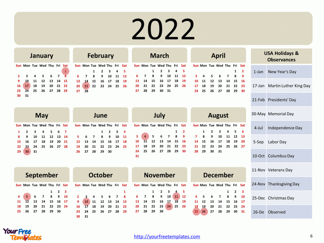Printable Calendar 2020 Template - Free Powerpoint Template