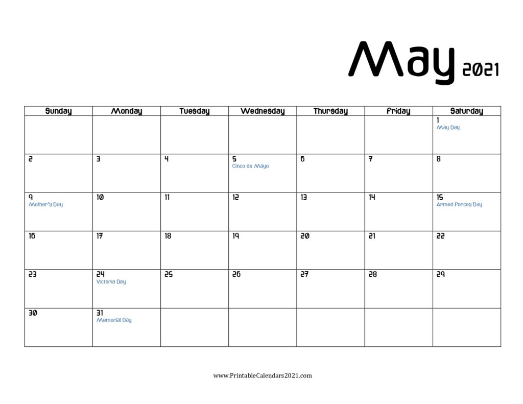 Printable Calendar 2022 May, May 2022 Calendar Pdf