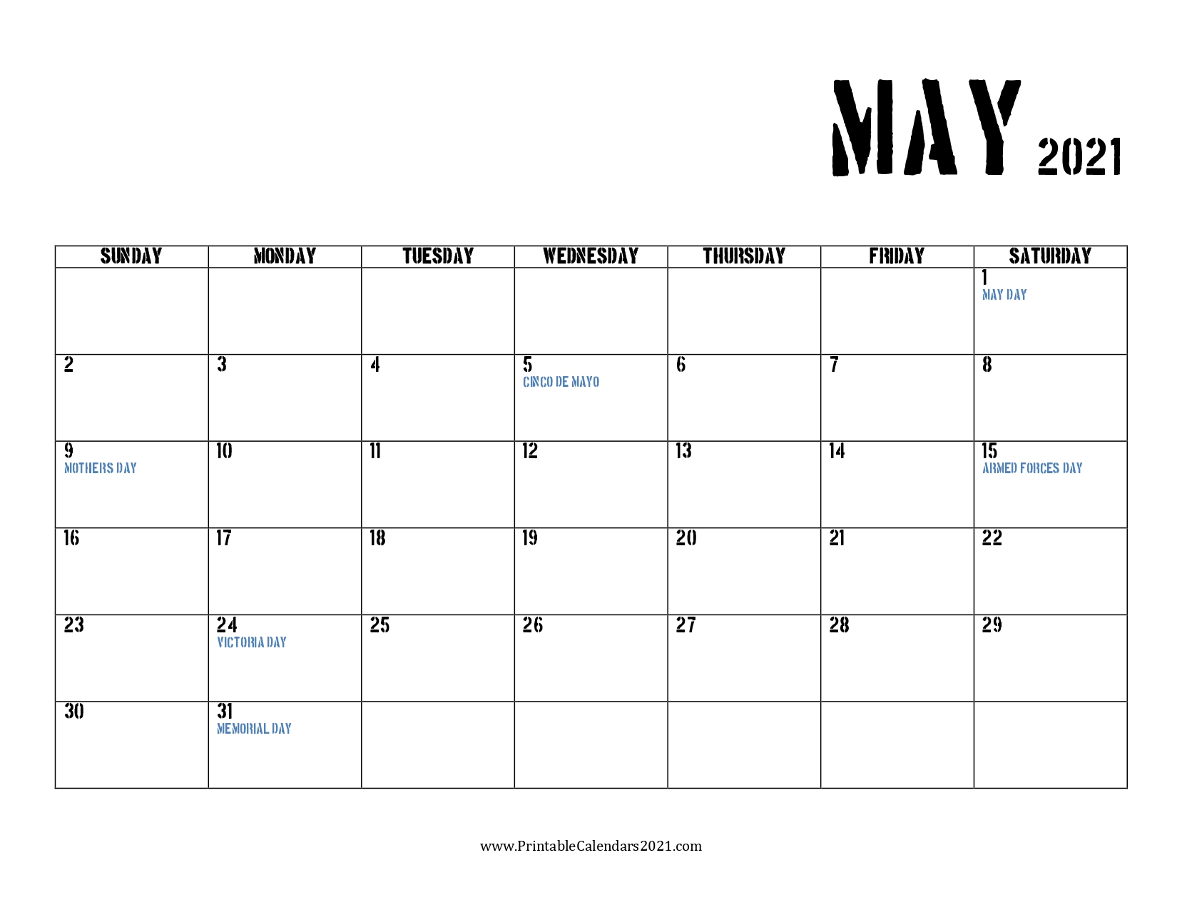 Printable Calendar 2022 May, May 2022 Calendar Pdf