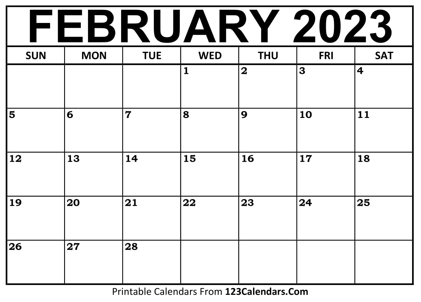 Printable February 2022 Calendar Templates - 123Calendars