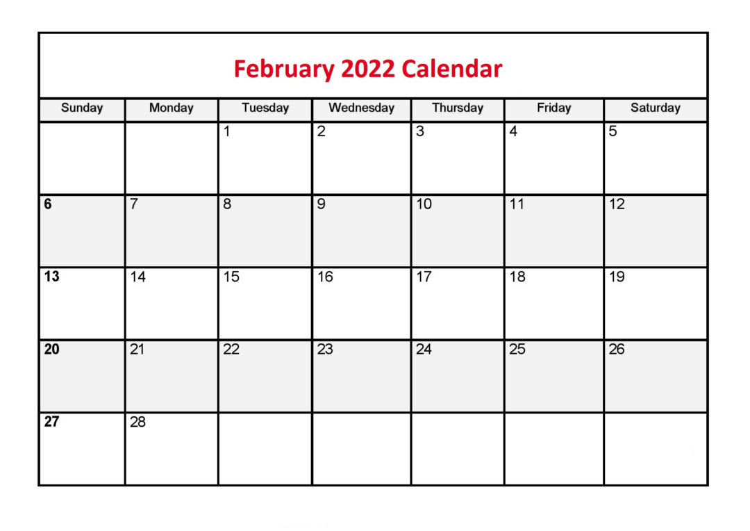 Printable February 2022 Calendar Use Daily Calendar