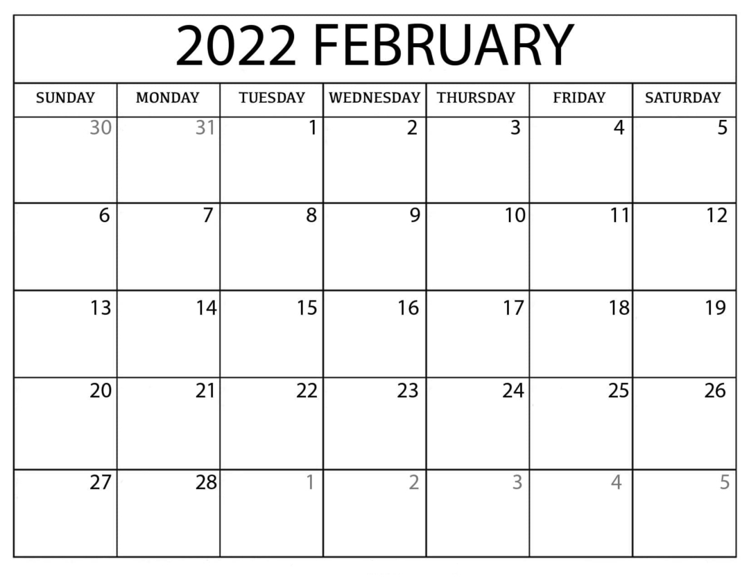 Printable February 2022 Calendar Use Daily Calendar