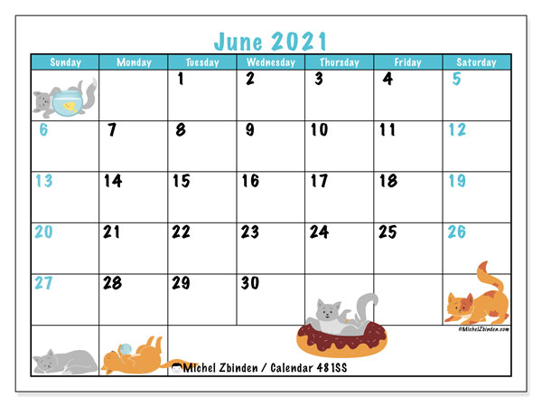 Printable June 2021 &quot;481Ss&quot; Calendar - Michel Zbinden En