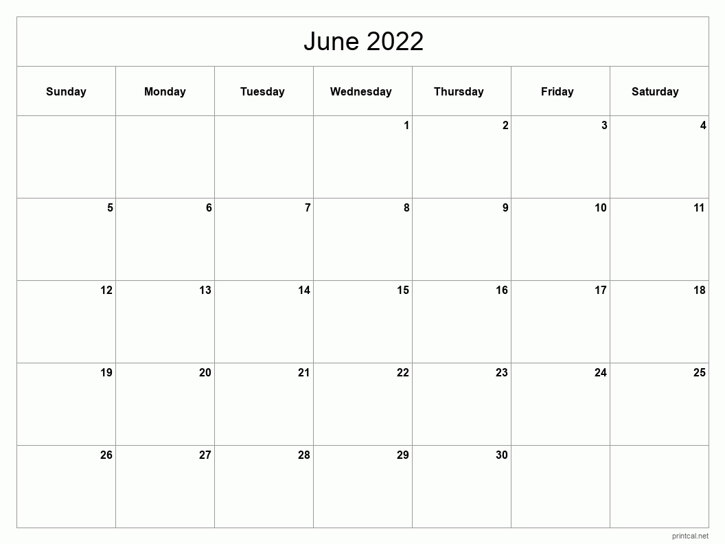 Printable June 2022 Calendar | Free Printable Calendars