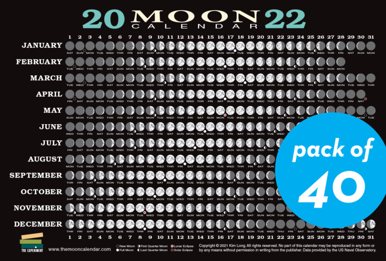 Printable Lunar Calendar 2022 | 2022 Calendars Printable