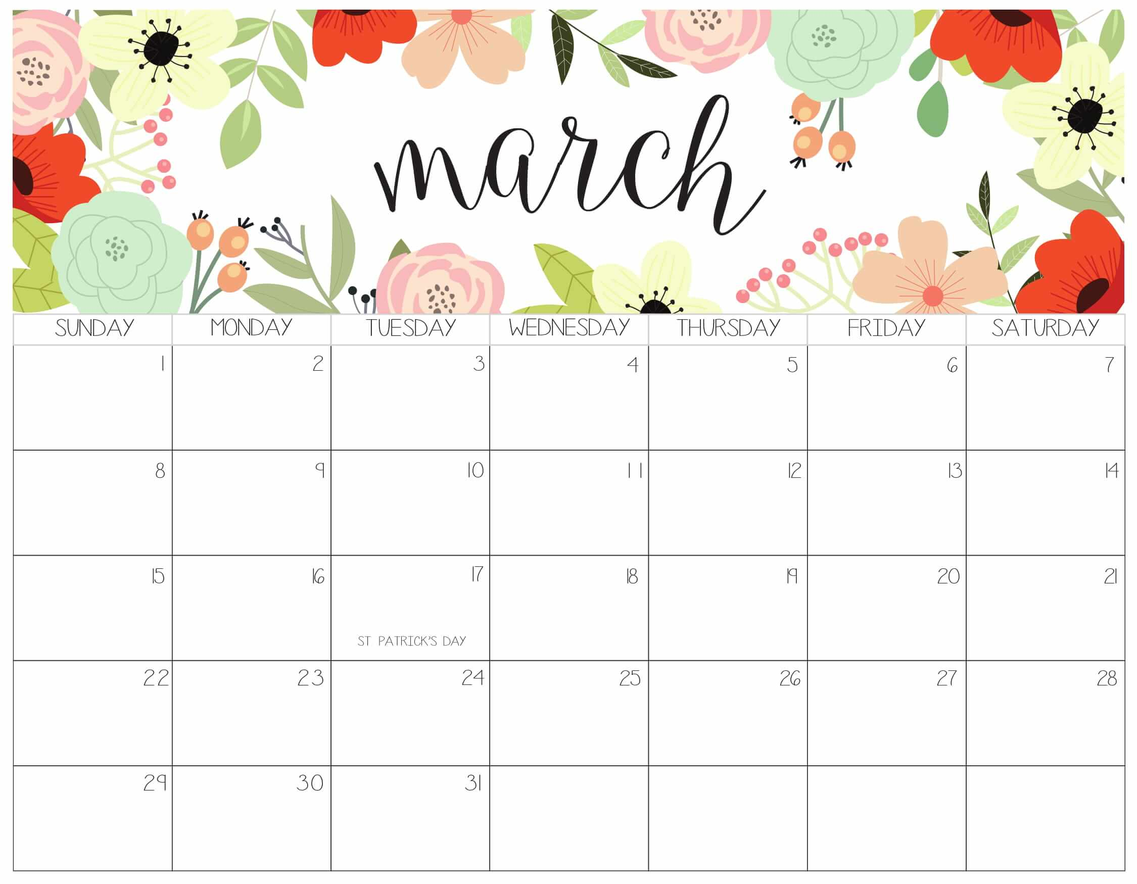 Printable March Calendar 2020 Templates - 2019 Calendars