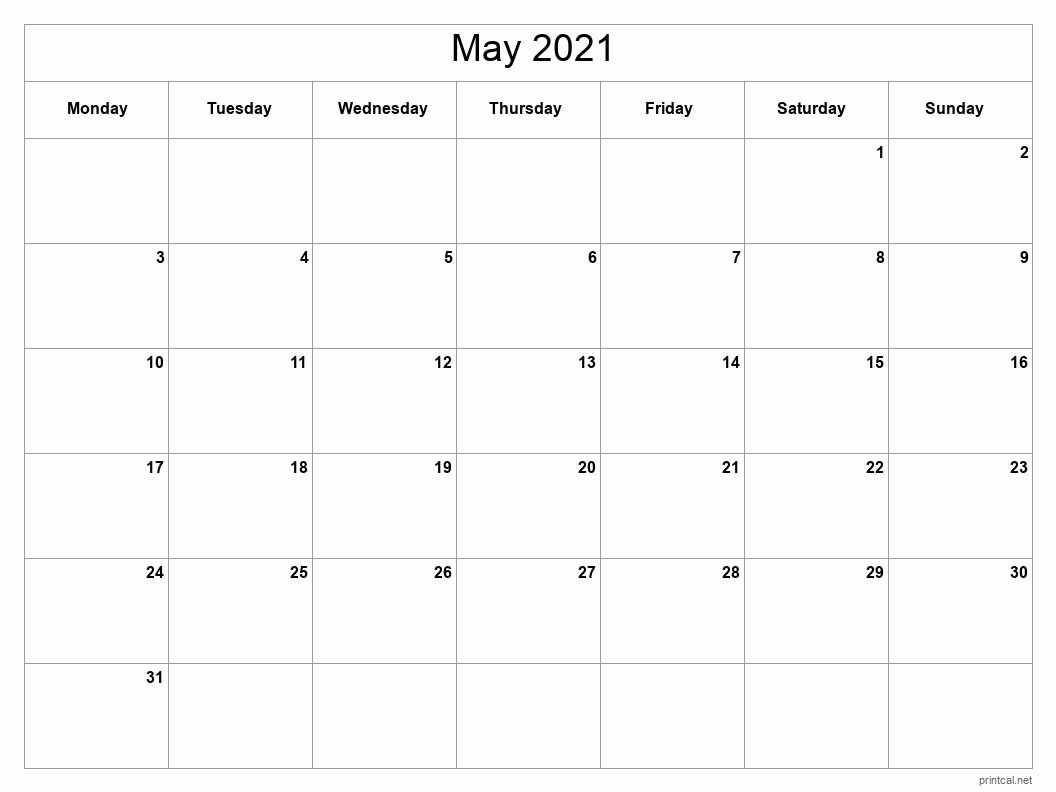 Printable May 2021 Calendar | Free Printable Calendars
