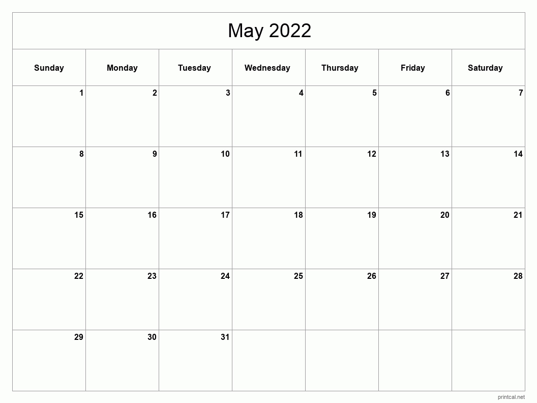 Printable May 2022 Calendar | Free Printable Calendars