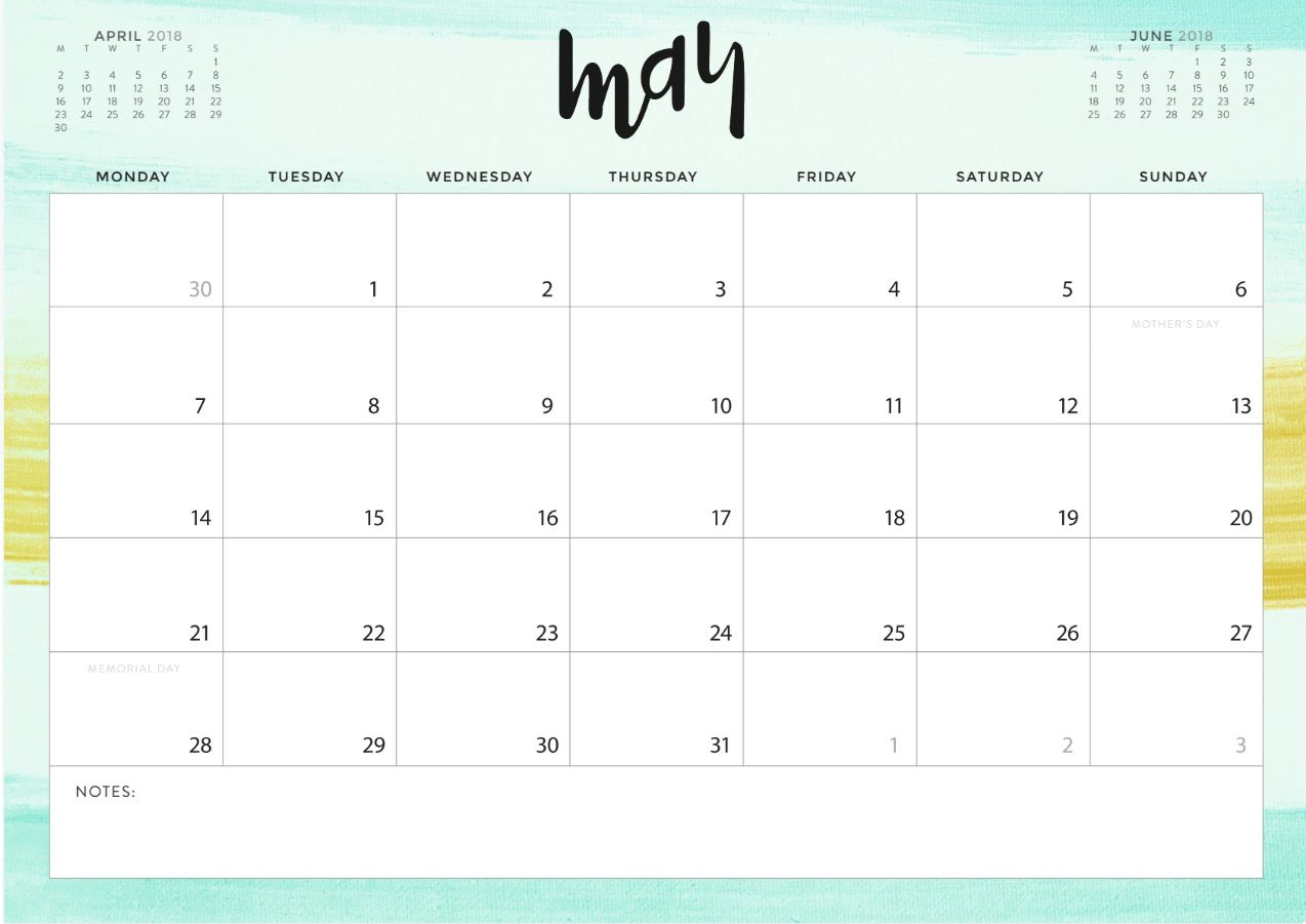 Printable May Calendar 2021 Waterproof | Printable March