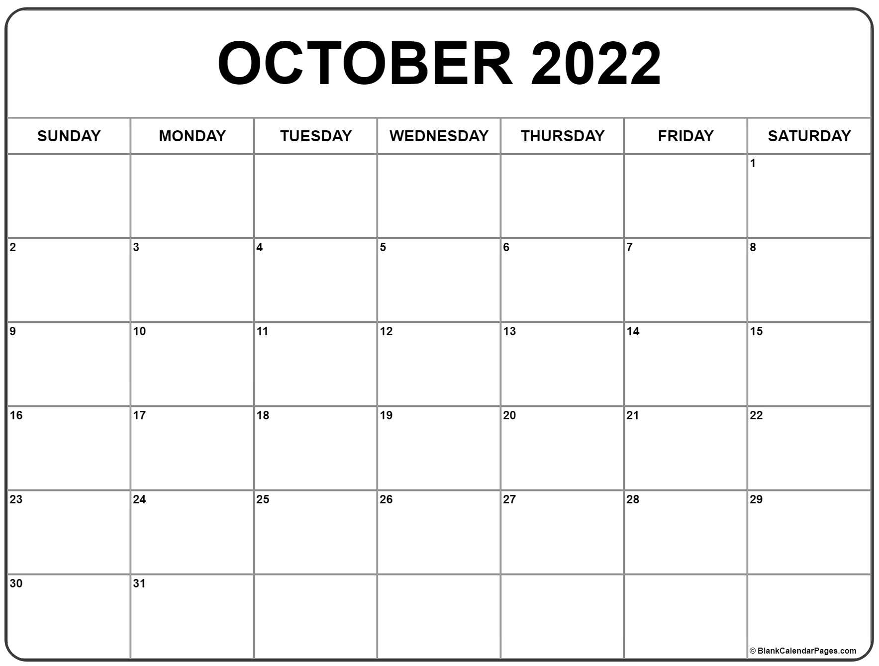 Printable October 2022 Calendar Kits