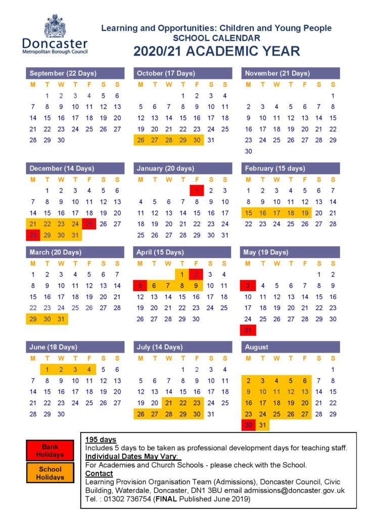 School Holiday Dates 2020/2021- Doncaster | Doncaster Mumbler