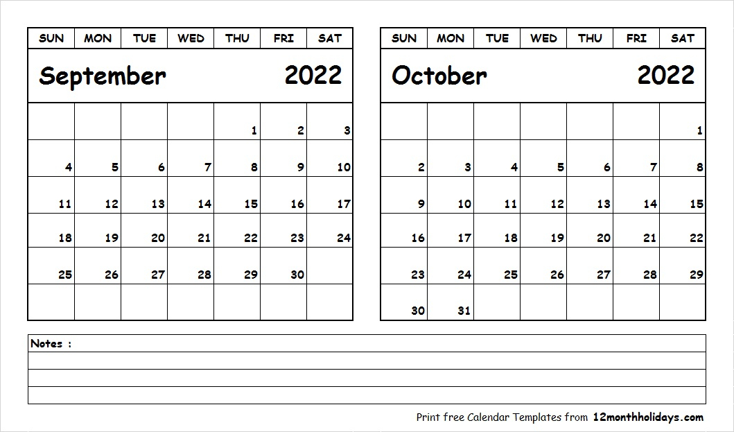 Sept Oct 2022 Calendar - March Calendar 2022