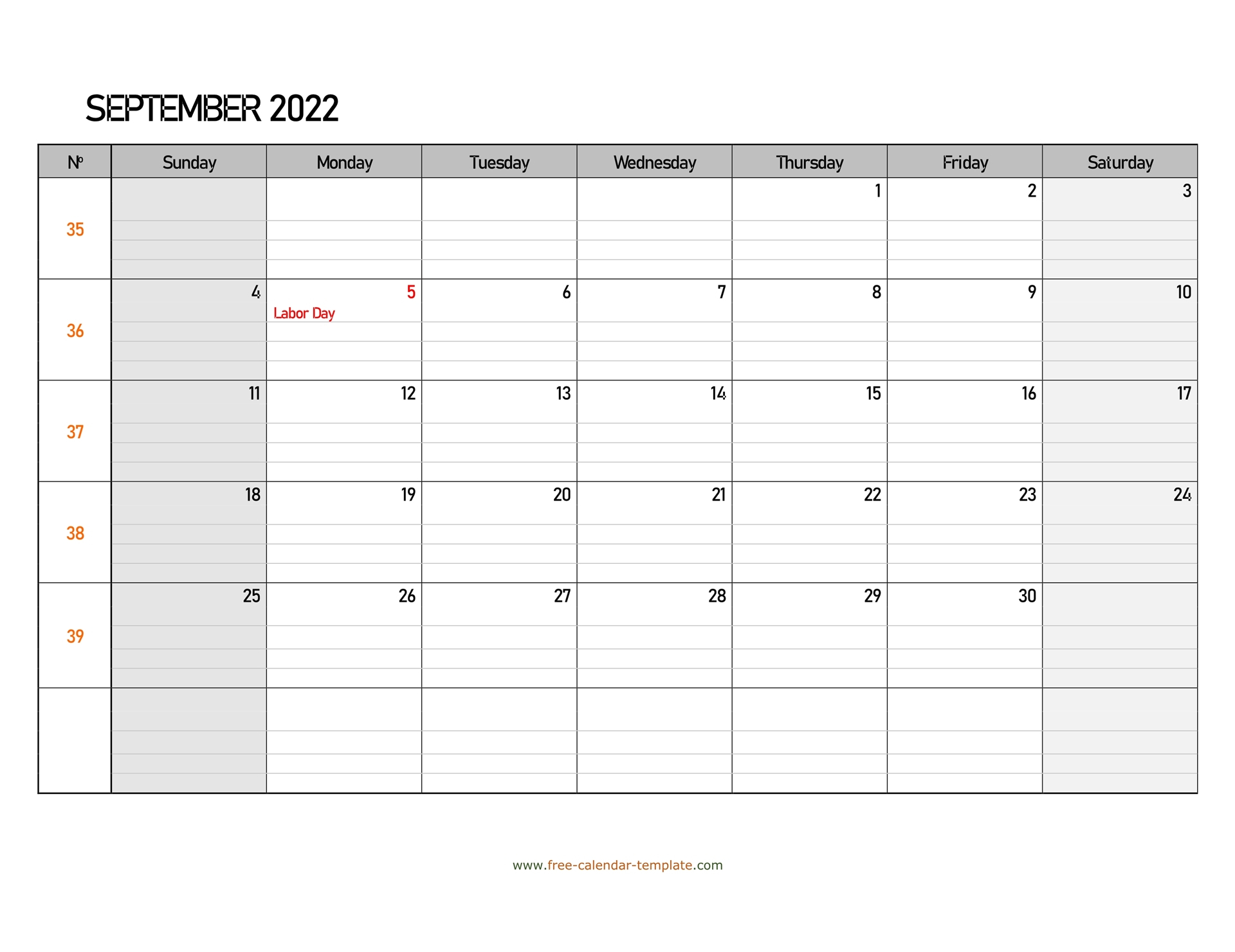 September 2022 Free Calendar Tempplate | Free-Calendar