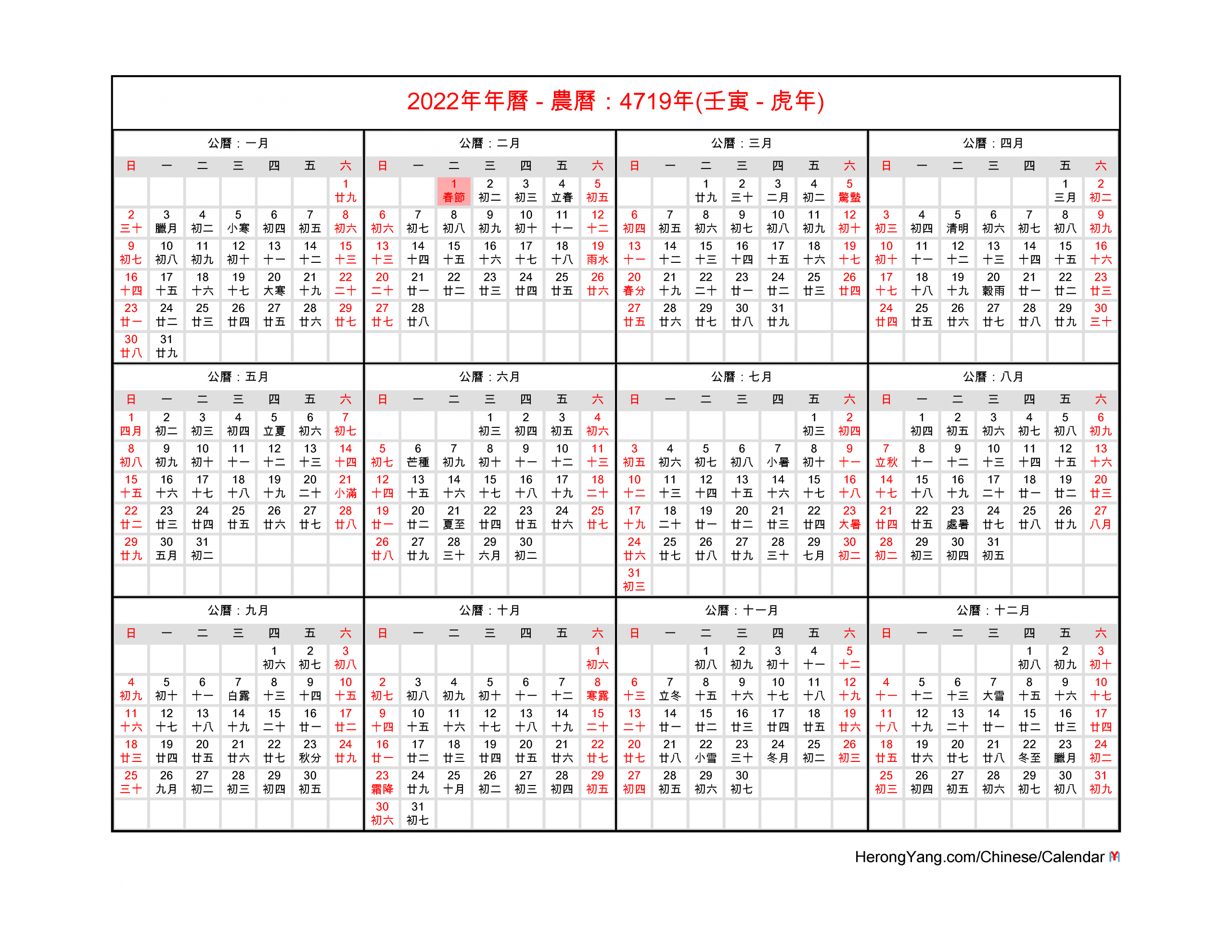 Solar Calendar 2022 - May Calendar 2022