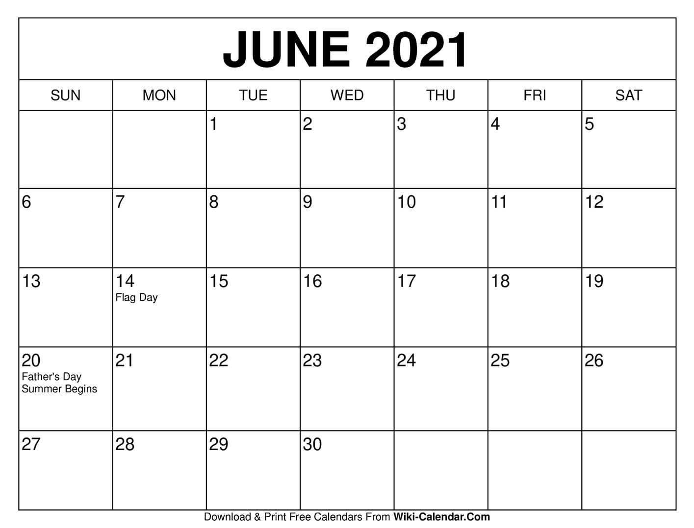 Summer 2021 Blank Calendar | Calendar 2021