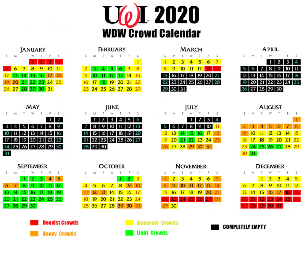 Uncle Walt&#039;S Insider 2020 Wdw Crowd Calendar The Only One