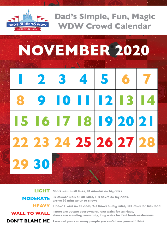 Universal Orlando Crowd Calendar 2021 January / Universal