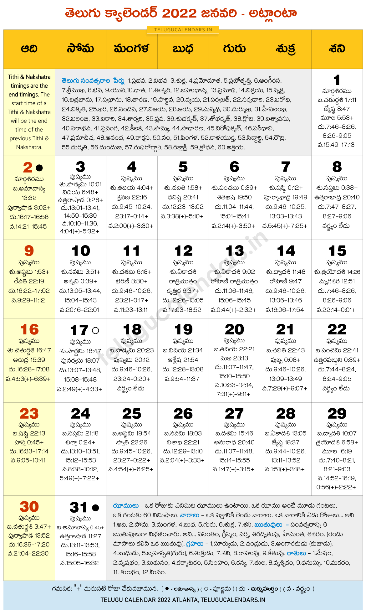 Usa 2022 Telugu Calendar January Archives - 2022 Telugu