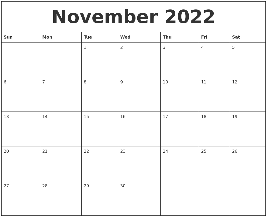 Waterproof Calendar November 2022 | January Calendar 2022