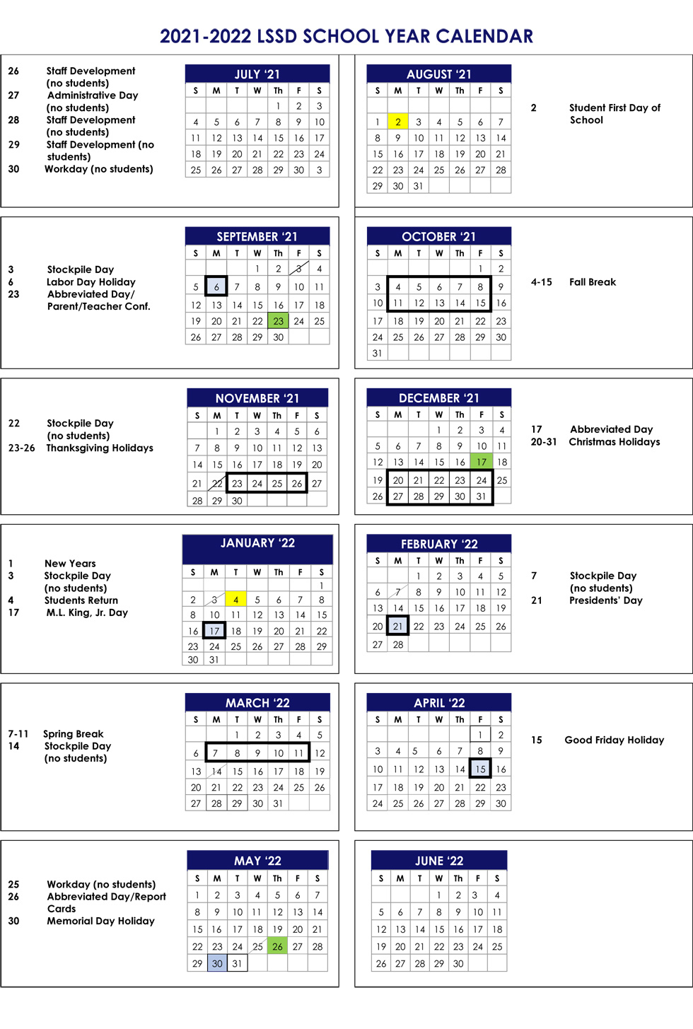 Wcs Tn Calendar 2022-23 - Holiday Calendar 2022