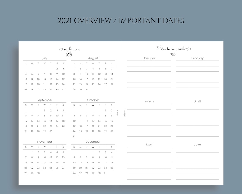 Yearly Calendar Bundle 2021 And 2022 Year-At-A-Glance