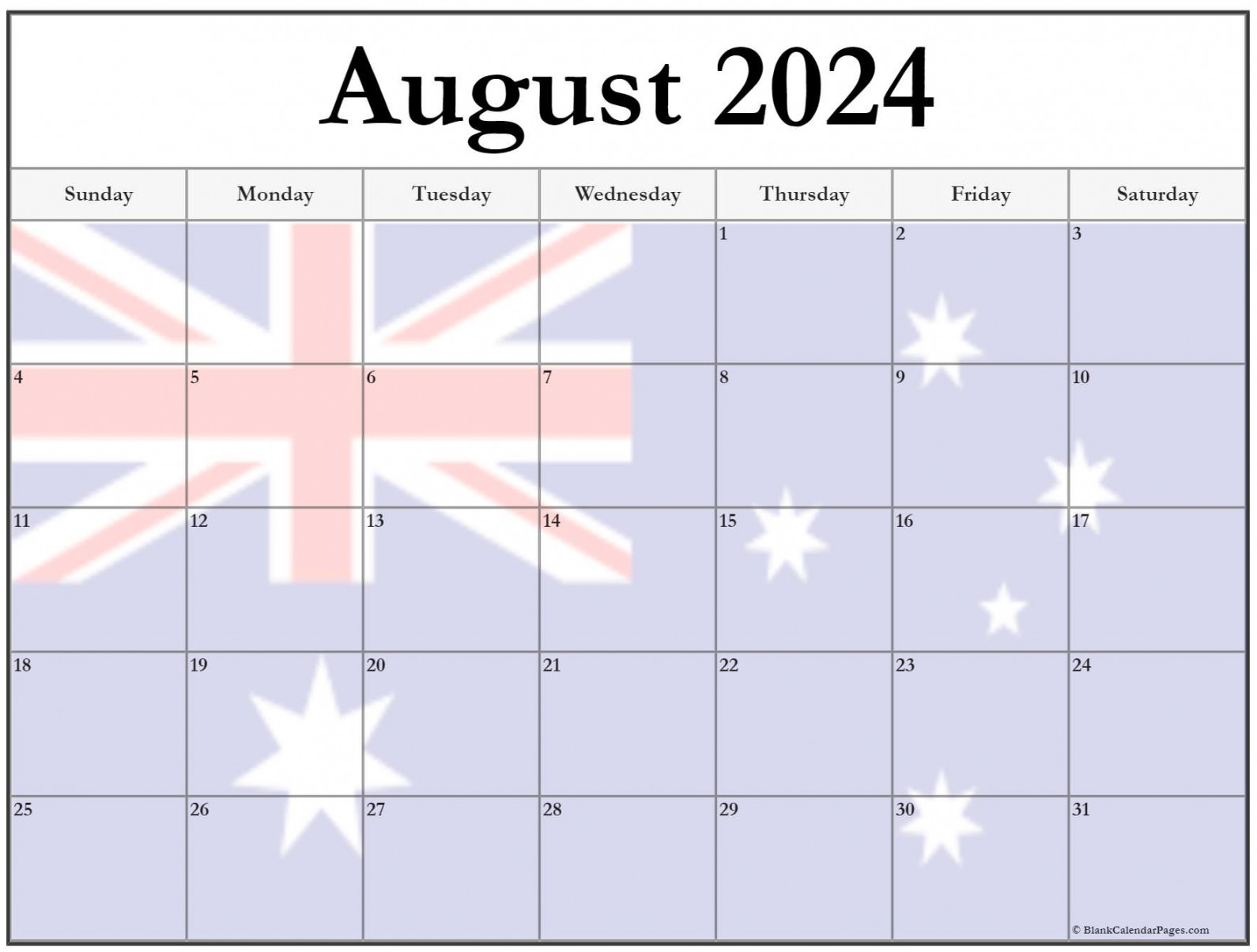 Collection of August  photo calendars with image filters.