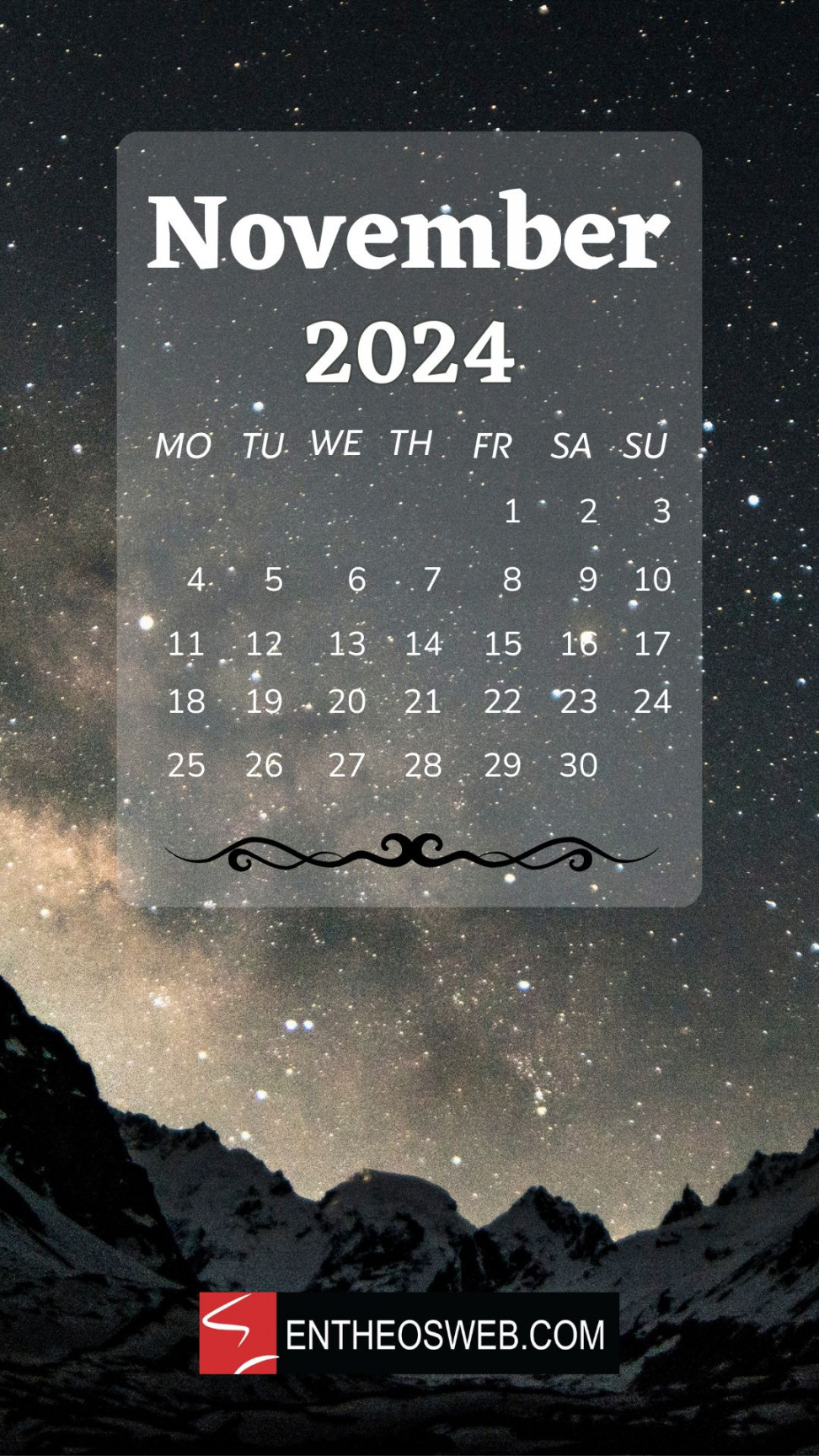 November  Calendar Phone Wallpaper  EntheosWeb