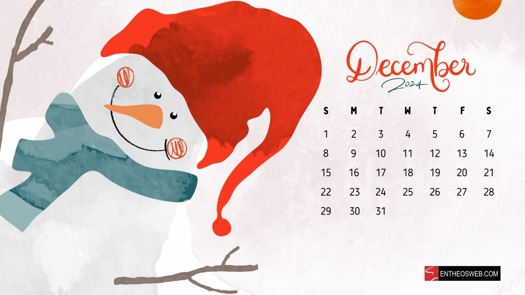 December  Calendar Desktop Wallpaper  EntheosWeb