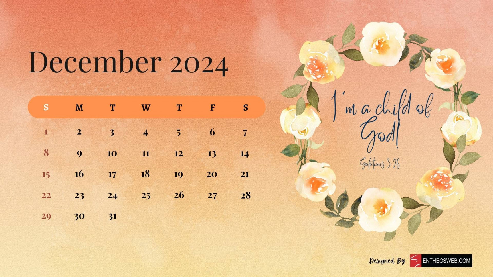 December  Calendar Desktop Wallpaper  EntheosWeb