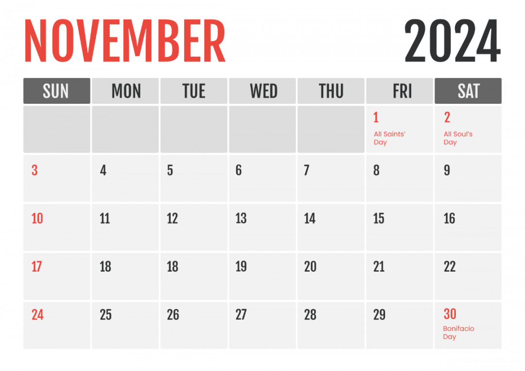 FREE November Calendar  Templates & Examples - Edit Online