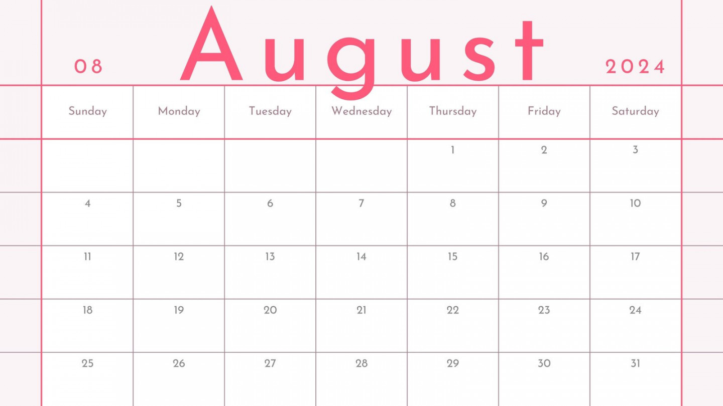 Free printable August  calendar templates  Canva