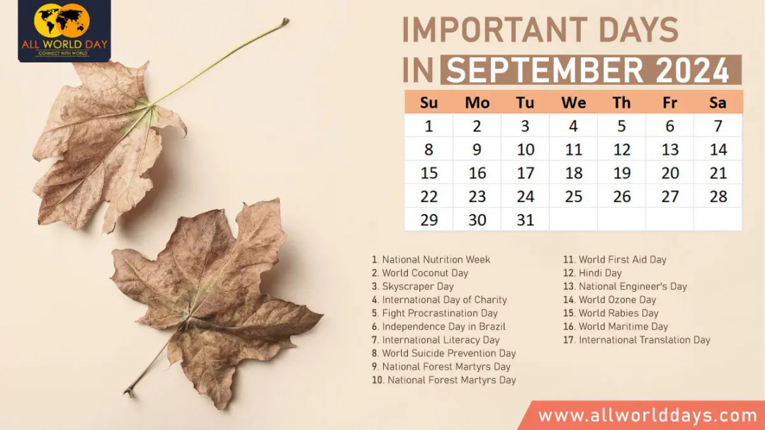 Important Days September : List of National & International