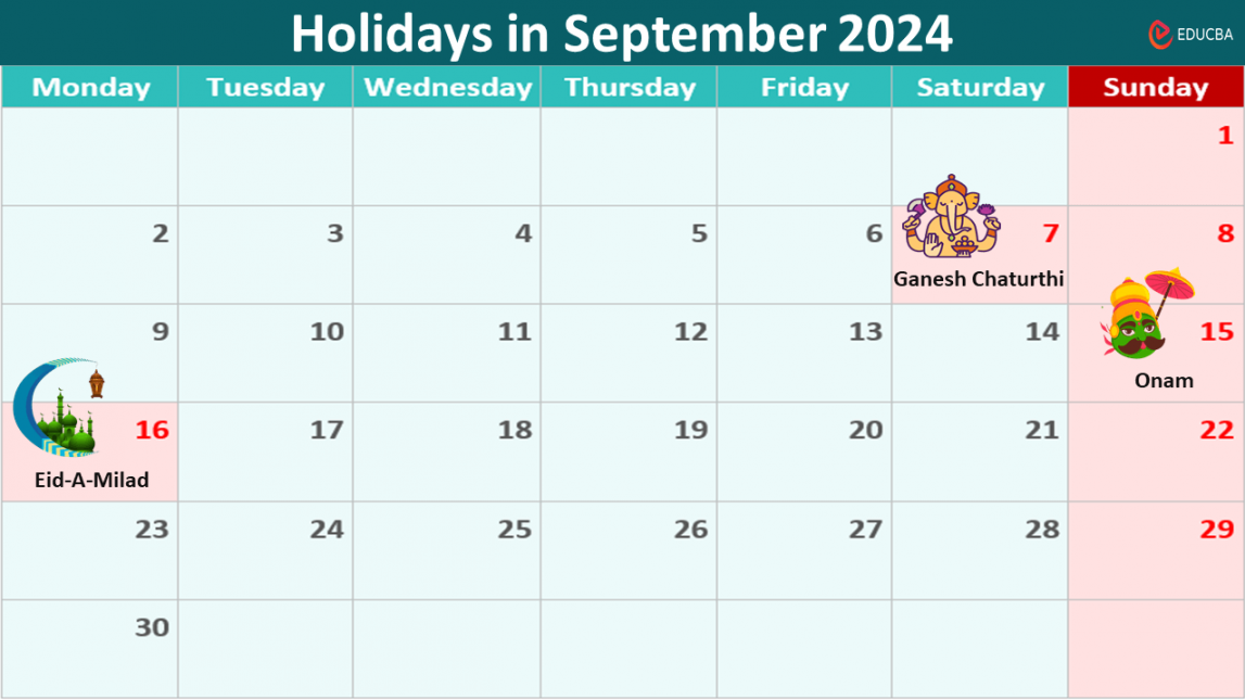 List of Holidays in September  (India)  EDUCBA