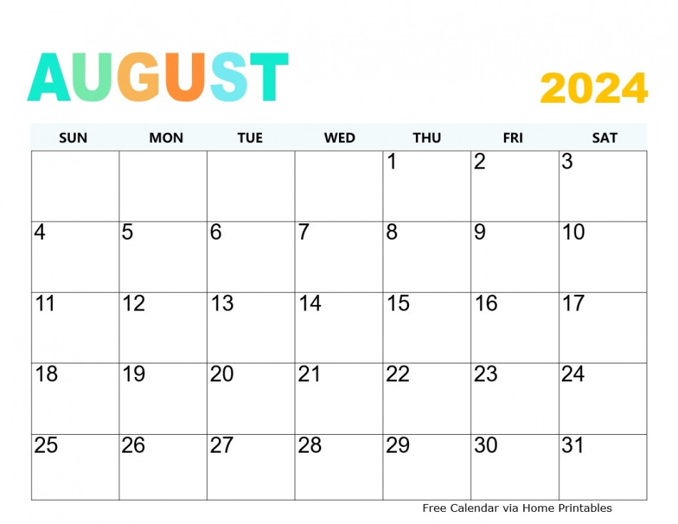 August  Calendar -  Free Templates to Download!