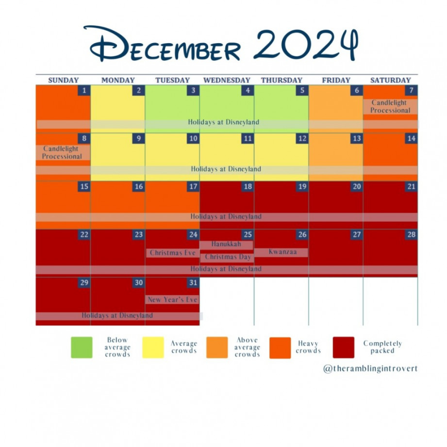 Disneyland Crowd Calendar - The Rambling Introvert