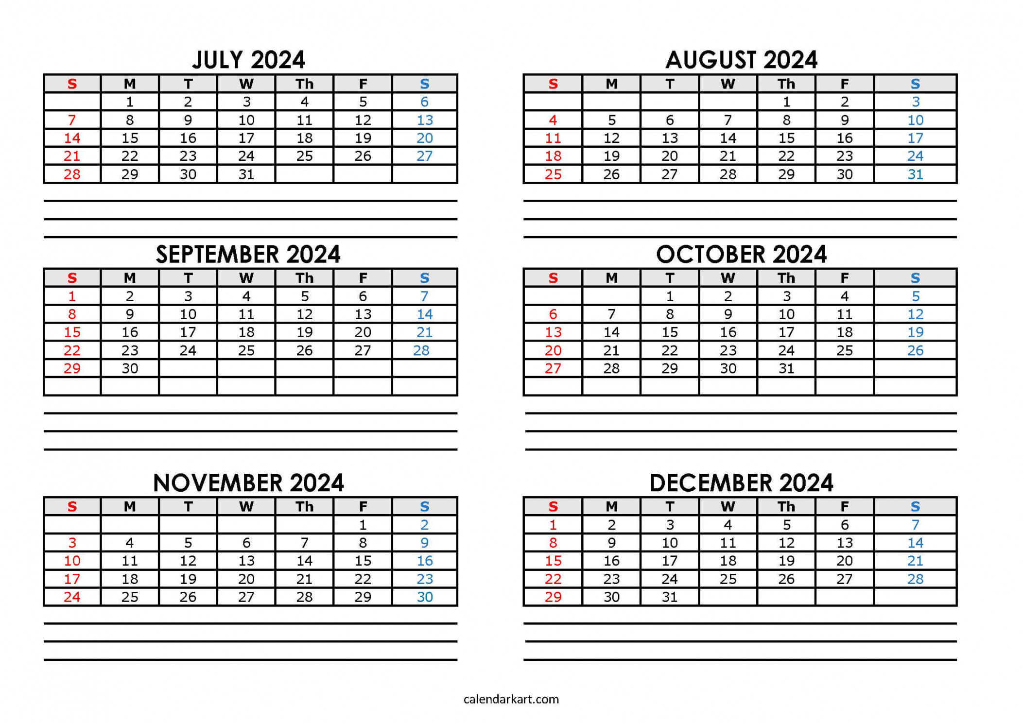 Free Printable Year At A Glance Calendar  - CalendarKart