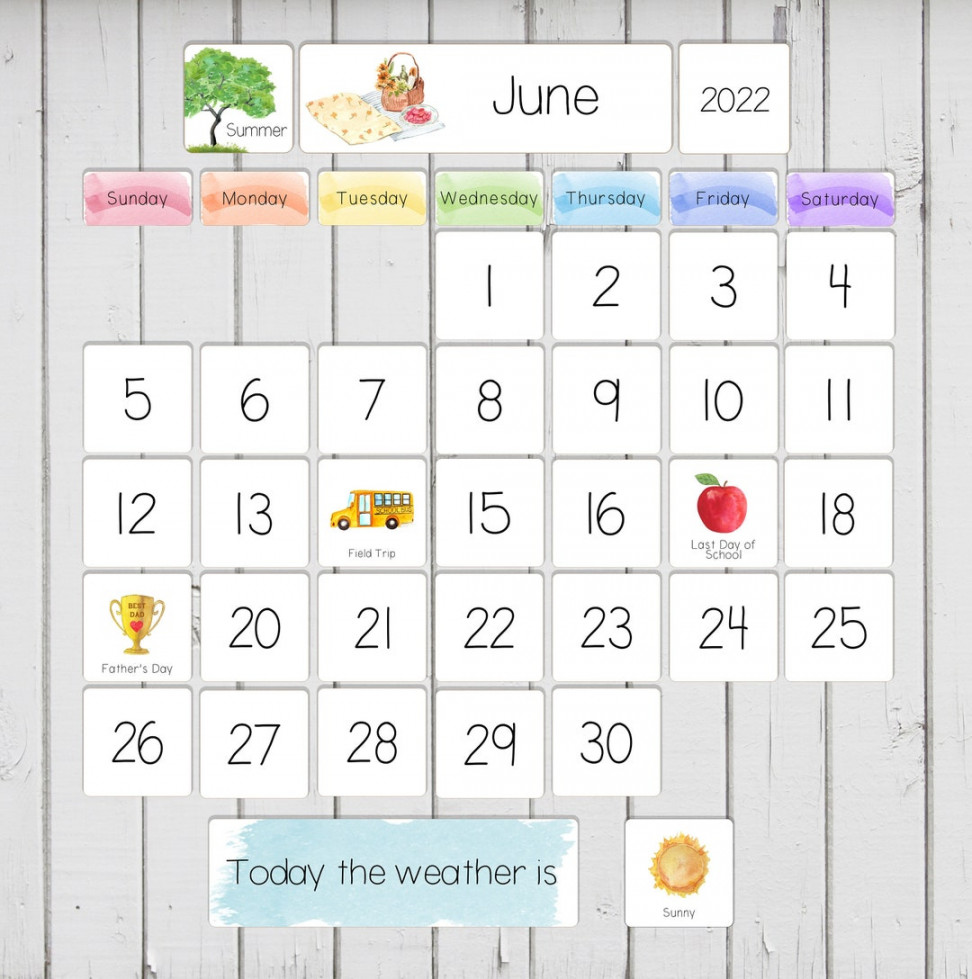 Homeschool DIY Calendar, Classroom Calendar Printable With US