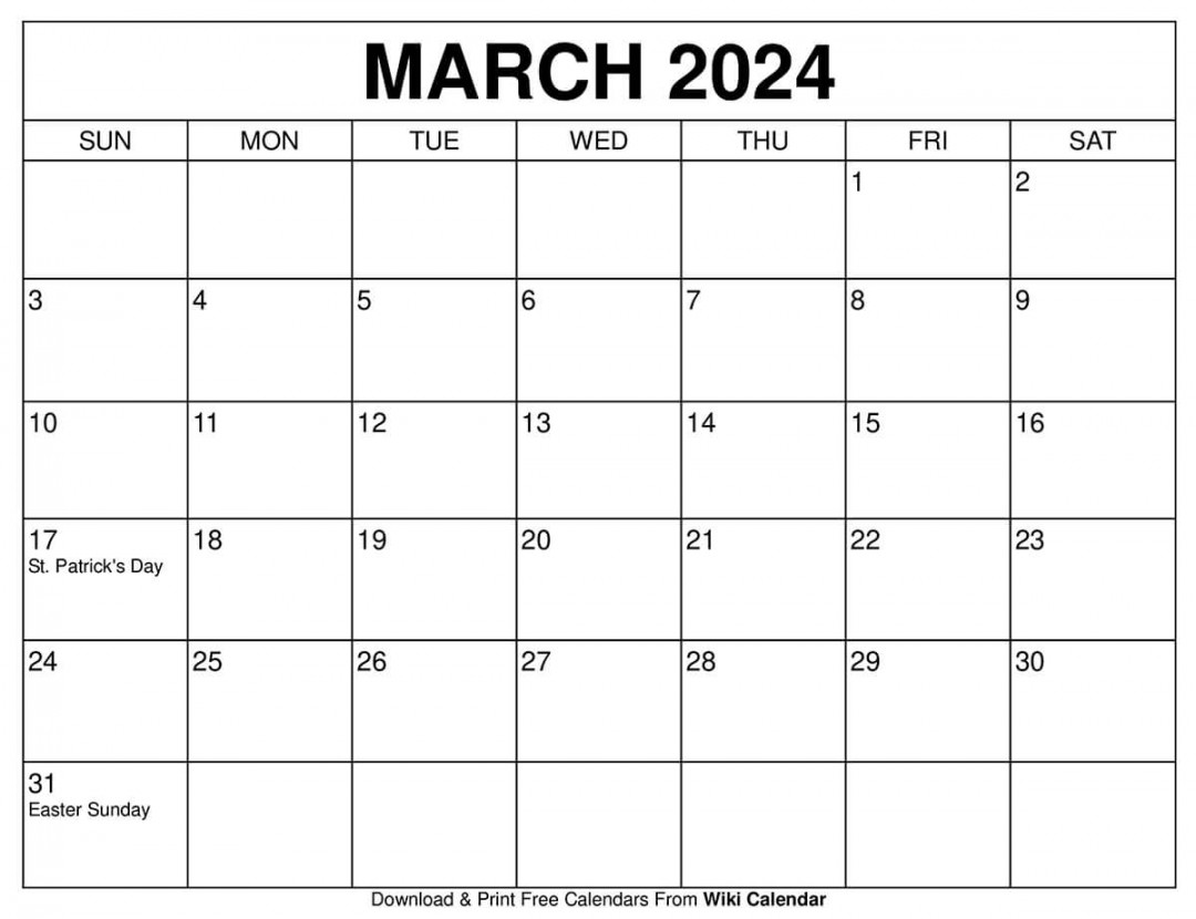 Printable March  Calendar Templates With Holidays