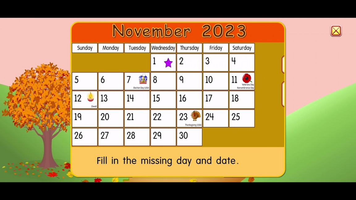 Starfall Calendar November